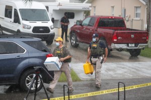 FBI agents searching the property of Gabby Petito's fiance, Brian Laundrie, who the FBI has named a person of interest in her disappearance and death..