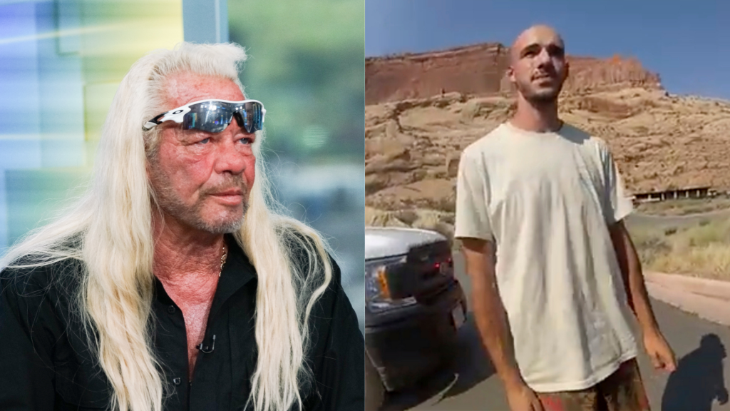 Left: TV personality Duane Chapman aka Dog the Bounty Hunter visits "FOX & Friends" at FOX Studios on August 28, 2019 in New York City. (Photo by Bennett Raglin/Getty Images) Right: This Aug. 12, 2021 file photo from video provided by The Moab Police Depa