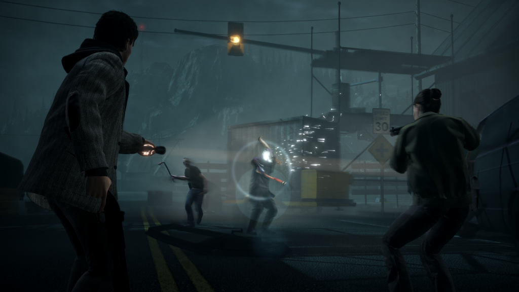 Alan Wake fighting Taken with Sherrif Breaker.