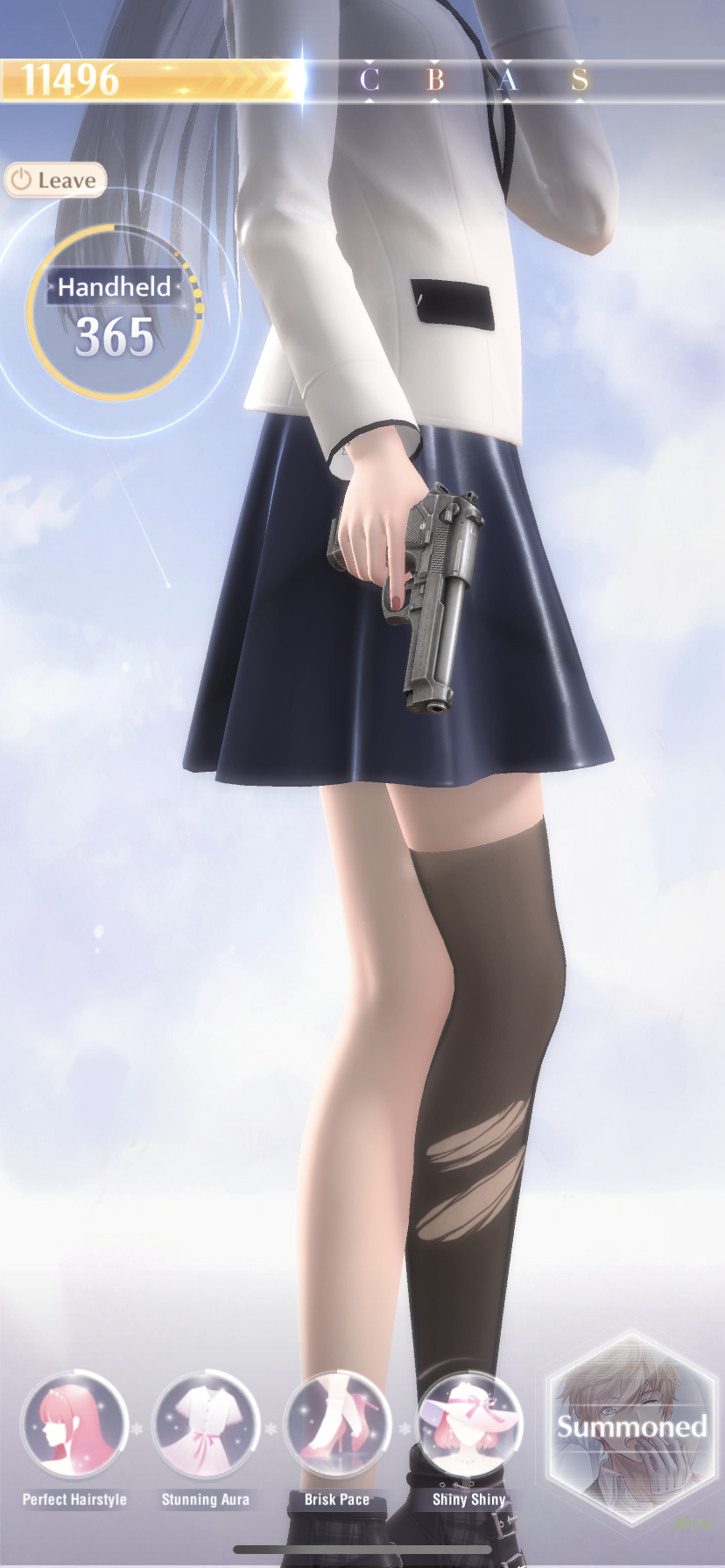 Nikki, holding a gun.