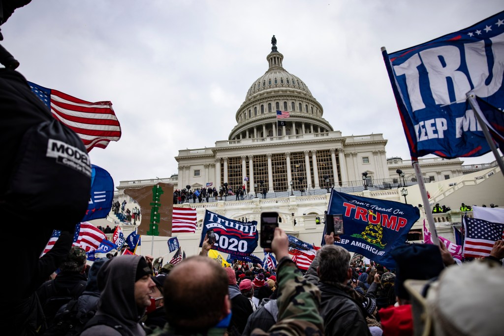 Pro-Trump supporters storm the U.S. Capitol following a rally with President Donald Trump on January 6, 2021 in Washington, DC.