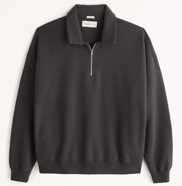 Essential Oversized Folded Collar Mockneck Sweatshirt