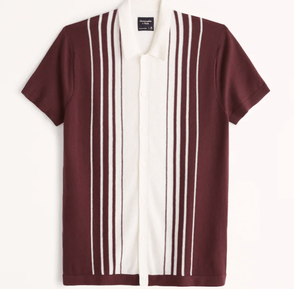 Relaxed Cotton Button-Up Knit Polo