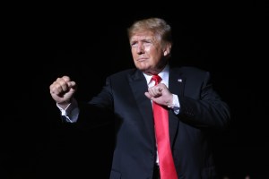 Former President Donald Trump speaks to supporters during a rally at the Iowa State Fairgrounds on October 09, 2021 in Des Moines, Iowa. This is Trump's first rally in Iowa since the 2020 election. (Scott Olson/Getty Images)​