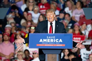 Former President Donald Trump speaks at a rally on September 25, 2021 in Perry, Georgia. (Sean Rayford/Getty Images)​