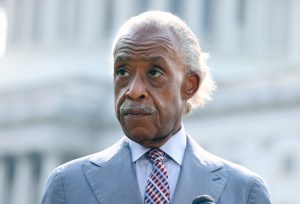 Cilvil rights leader Rev. Al Sharpton speaks at a press conference on voting rights outside of the U.S. Capitol on September 13, 2021 in Washington, DC.