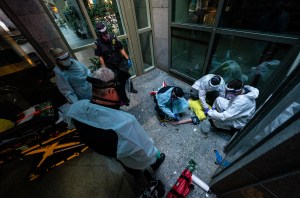 Paramedics respond to an overdose in Vancouver.