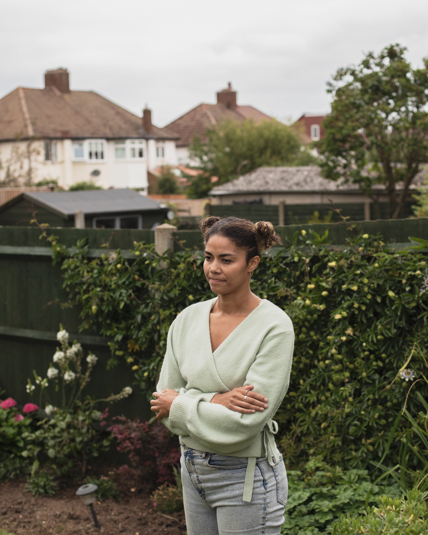 Long covid patient Monique Jackson standing in a garden