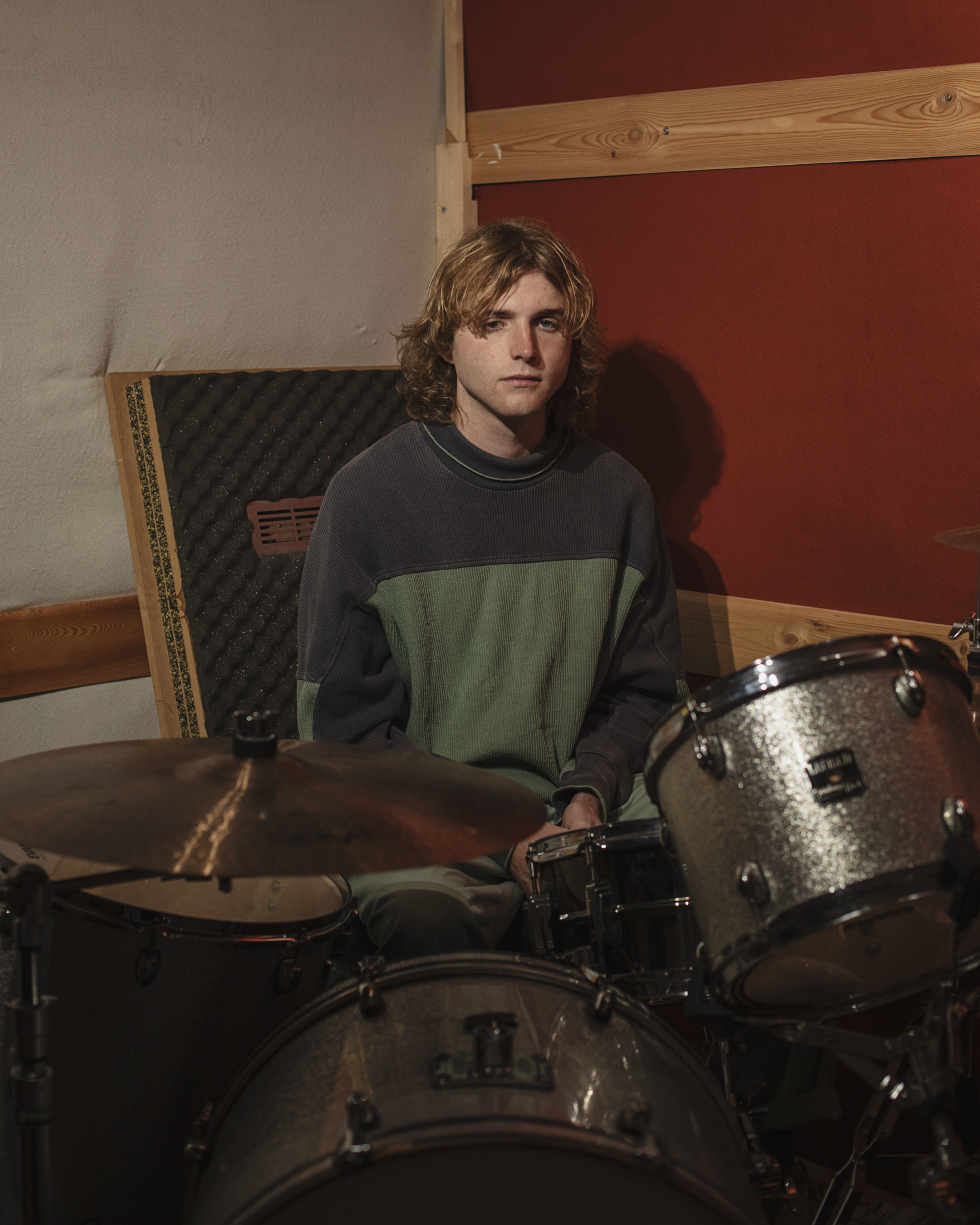 Long covid patient Charlie Forbes with his drum kit