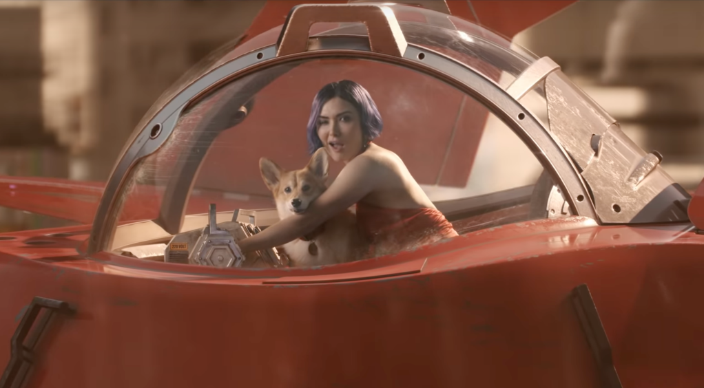 Faye Valentine winks from the cockpit of a red spaceship in Netflix's adaptation of Cowboy Bebop