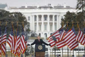 U.S. President Donald Trump speaks during a "Save America Rally" near the White House in Washington, D.C., U.S., on Wednesday, Jan. 6, 2021. (Shawn Thew/EPA/Bloomberg via Getty Images​)