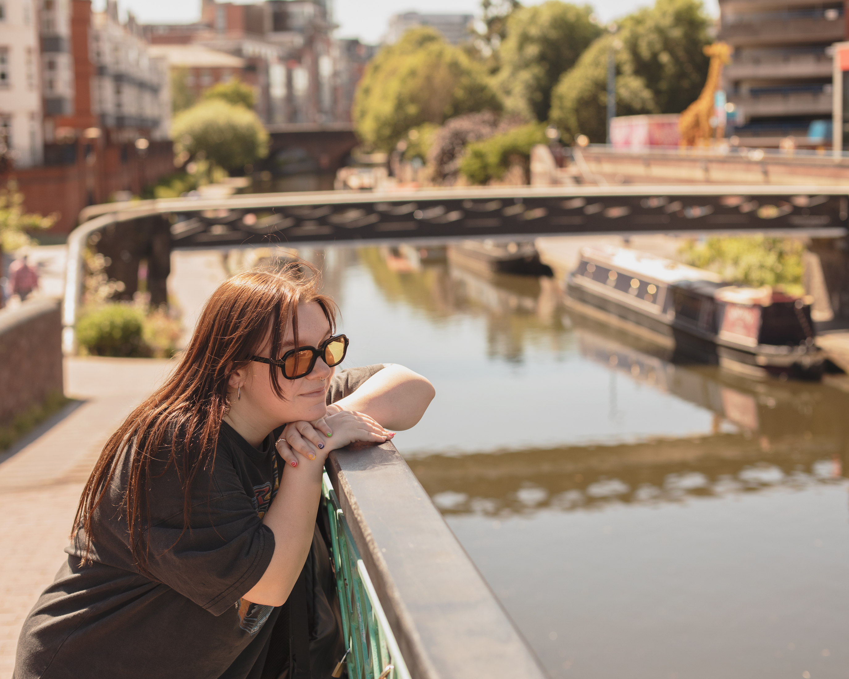 VICE writer Lauren O'Neill in Birmingham looking out across a canal