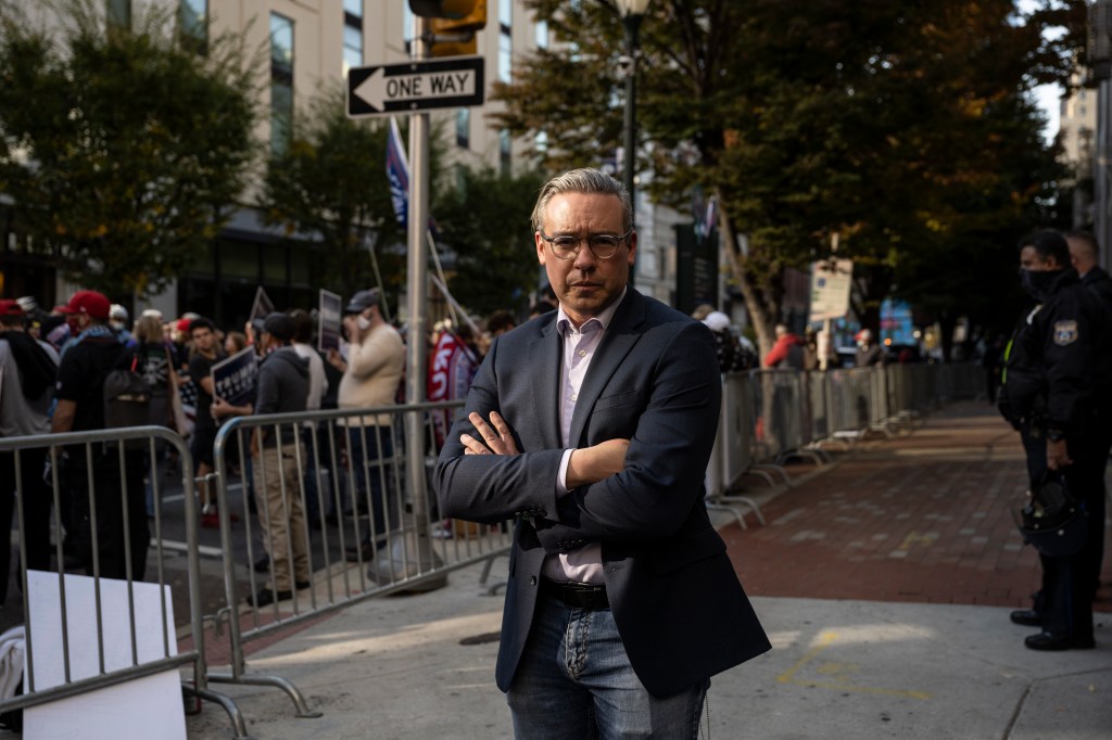 Philadelphia City Commissioner Al Schmidt stands outside the Pennsylvania Convention Centre on Nov. 6, 2020, in Philadelphia, Pennsylvania.