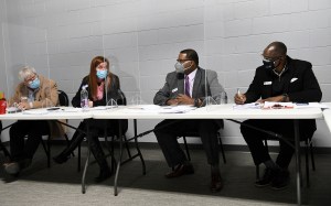 Wayne County Board of Canvassers, from left, Republican member William Hartmann.