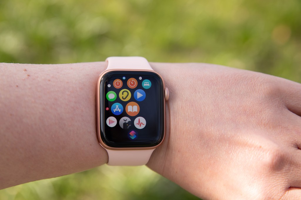 An Apple Watch on someone's wrist.