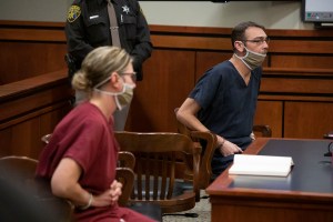 Led into the court by chains, James and Jennifer Crumbley, the parents of the alleged Michigan school shooter, made their first court appearance after being charged in connection to the massacre.