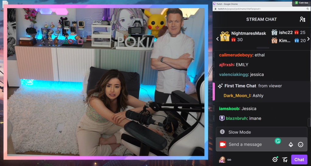 A screenshot of a VOD from Pokimane