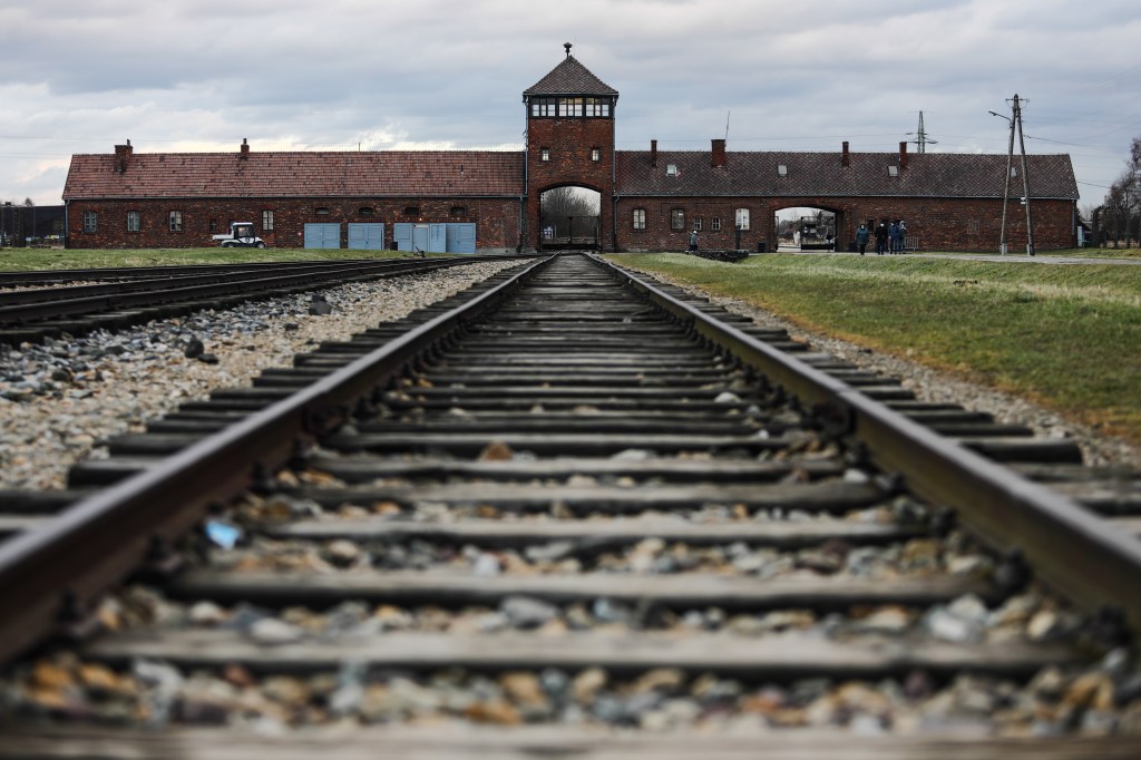 Death Gate at the former Nazi German concentration camp Auschwitz II-Birkenau. (Jakub Porzycki/NurPhoto via Getty Images)​