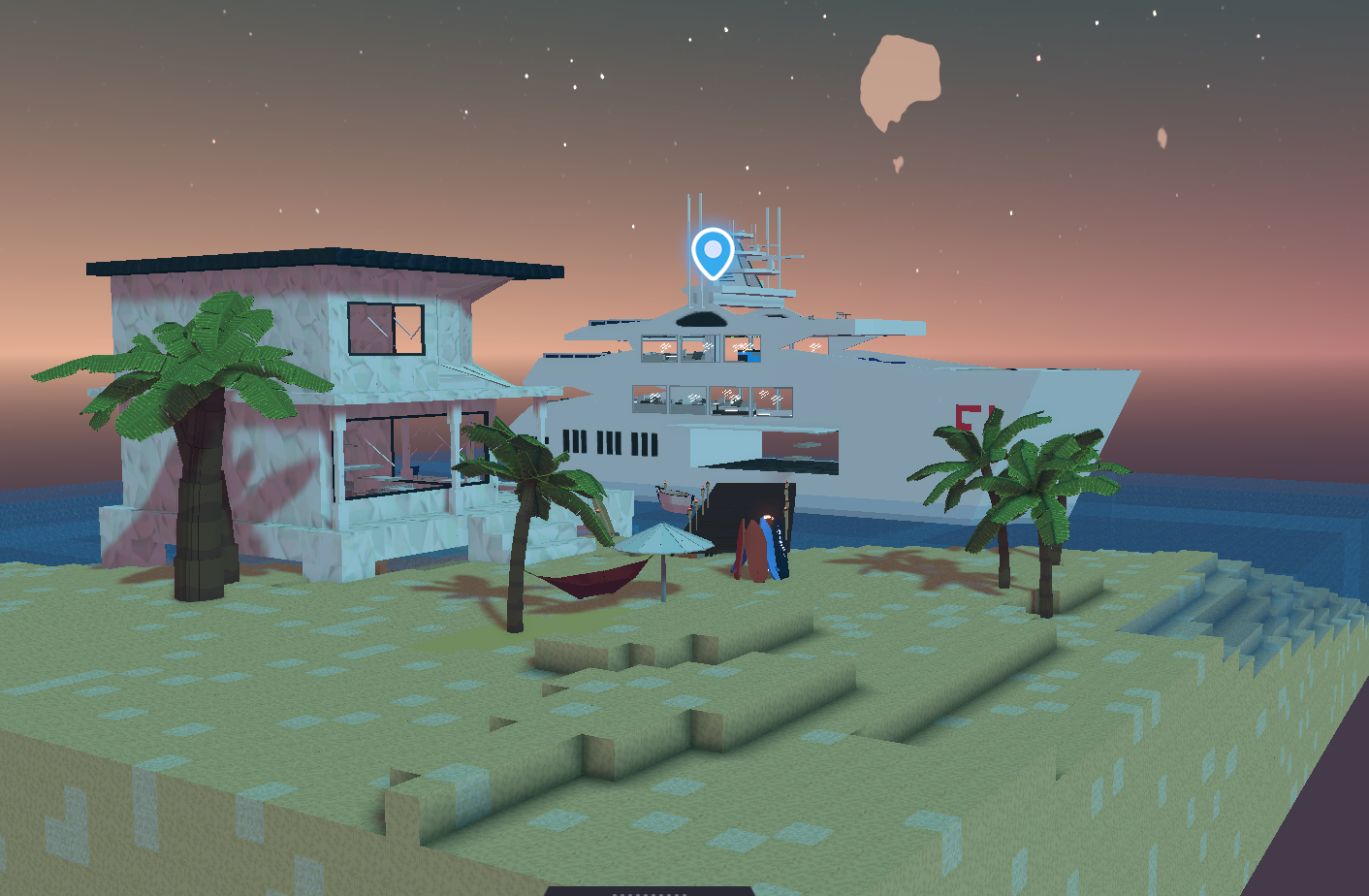 white yacht behind villa.PNG