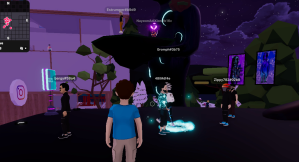 Tangkapan layar pesta rave di metaverse Decentraland yang dipromosikan alex moss NFT