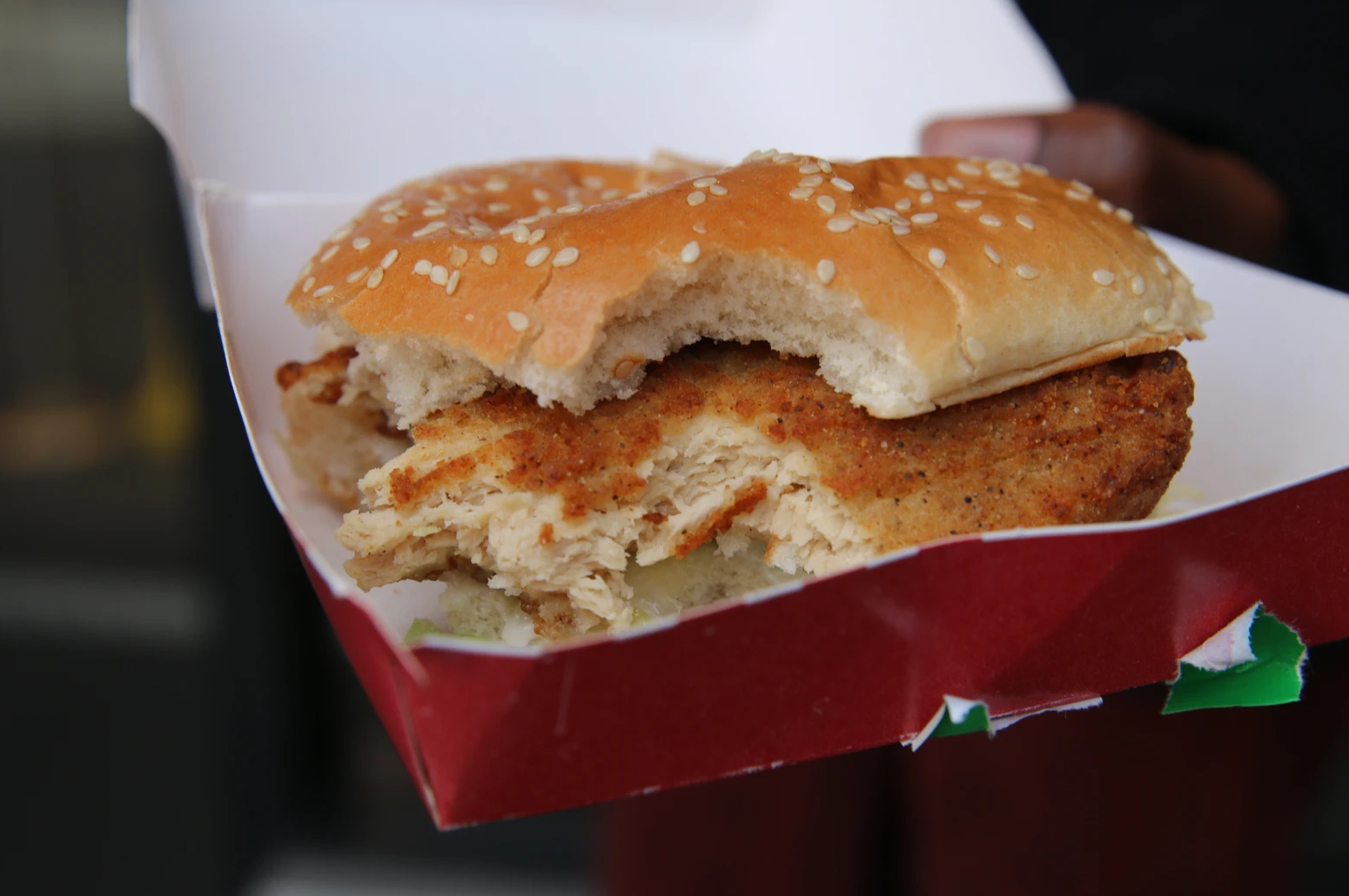 KFC's Original Recipe Vegan Burger in a box