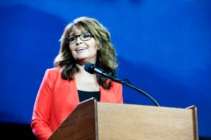 Sarah Palin addresses the audience at the Western Conservative Summit in Denver, Colorado on July 1, 2016. (JASON CONNOLLY/AFP via Getty Images)