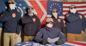 ​Members of Patriot Front seen in a video leaked by Unicorn Riot