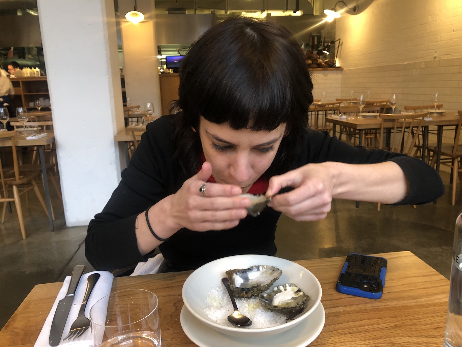 Daisy Jones eating oysters, a supposed aphrodisiac