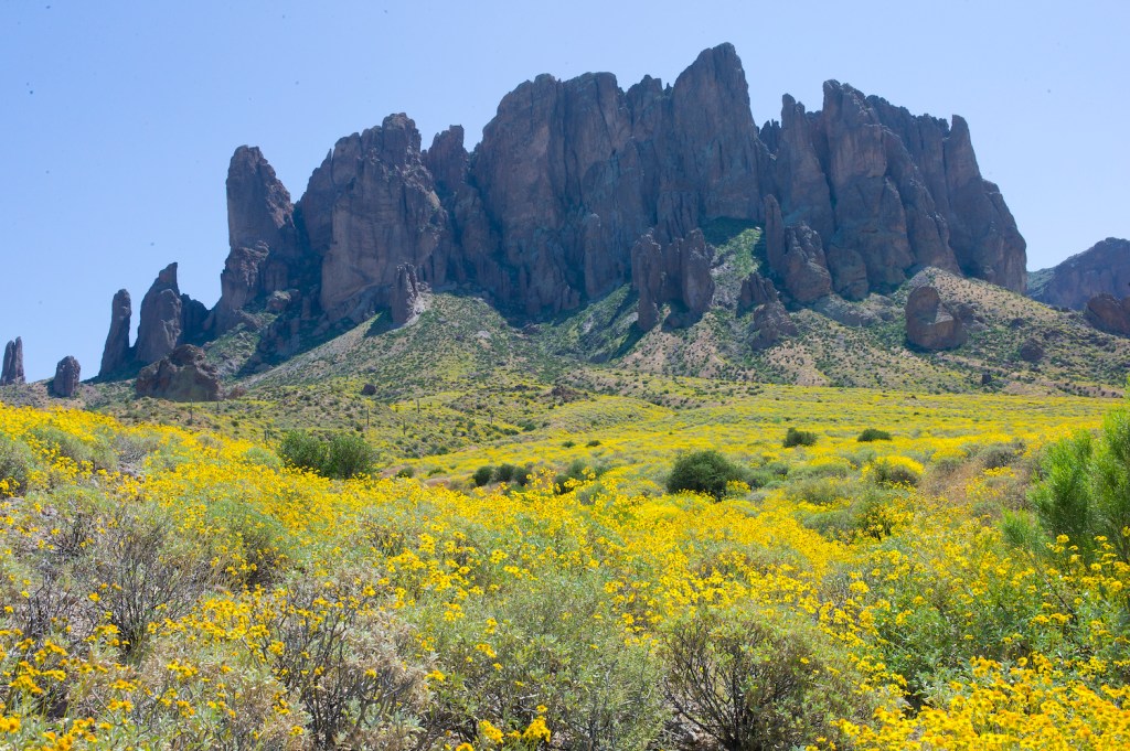 Superstition Mountains at the Lost Dutchman State Park in Arizona.