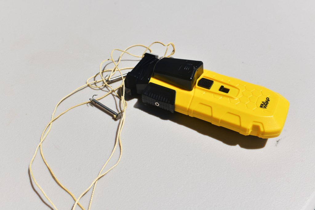 The Bolawrap, a handheld lasso device used by police.