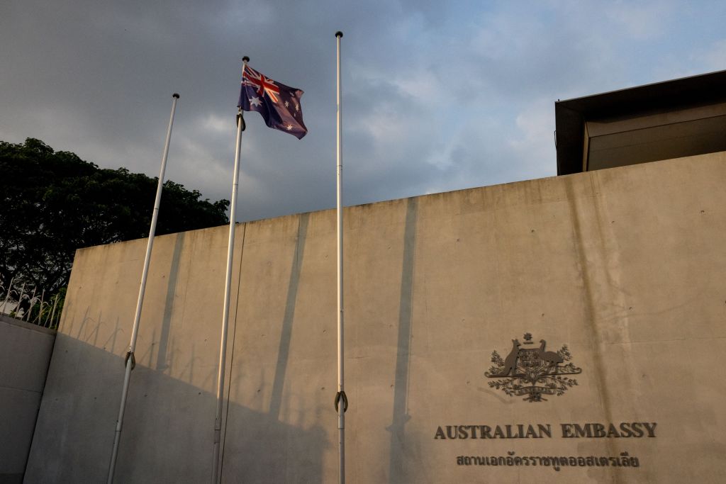 Embassy; government compound; Australia flag