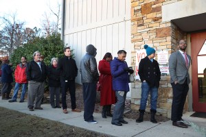 Voters wait in line to cast their ballot on December 12, 2017 in Birmingham, Alabama.​