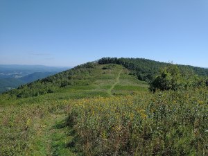 View of the Appalachian Trail at the top of Peter's Mountain on the border of Virginia and West Virginia.