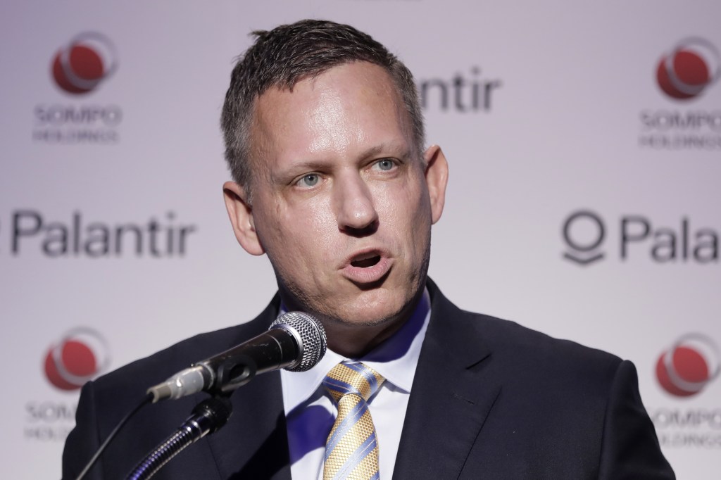 Peter Thiel speaks during a news conference in Tokyo on Nov. 18, 2019. (Kiyoshi Ota/Bloomberg via Getty Images)