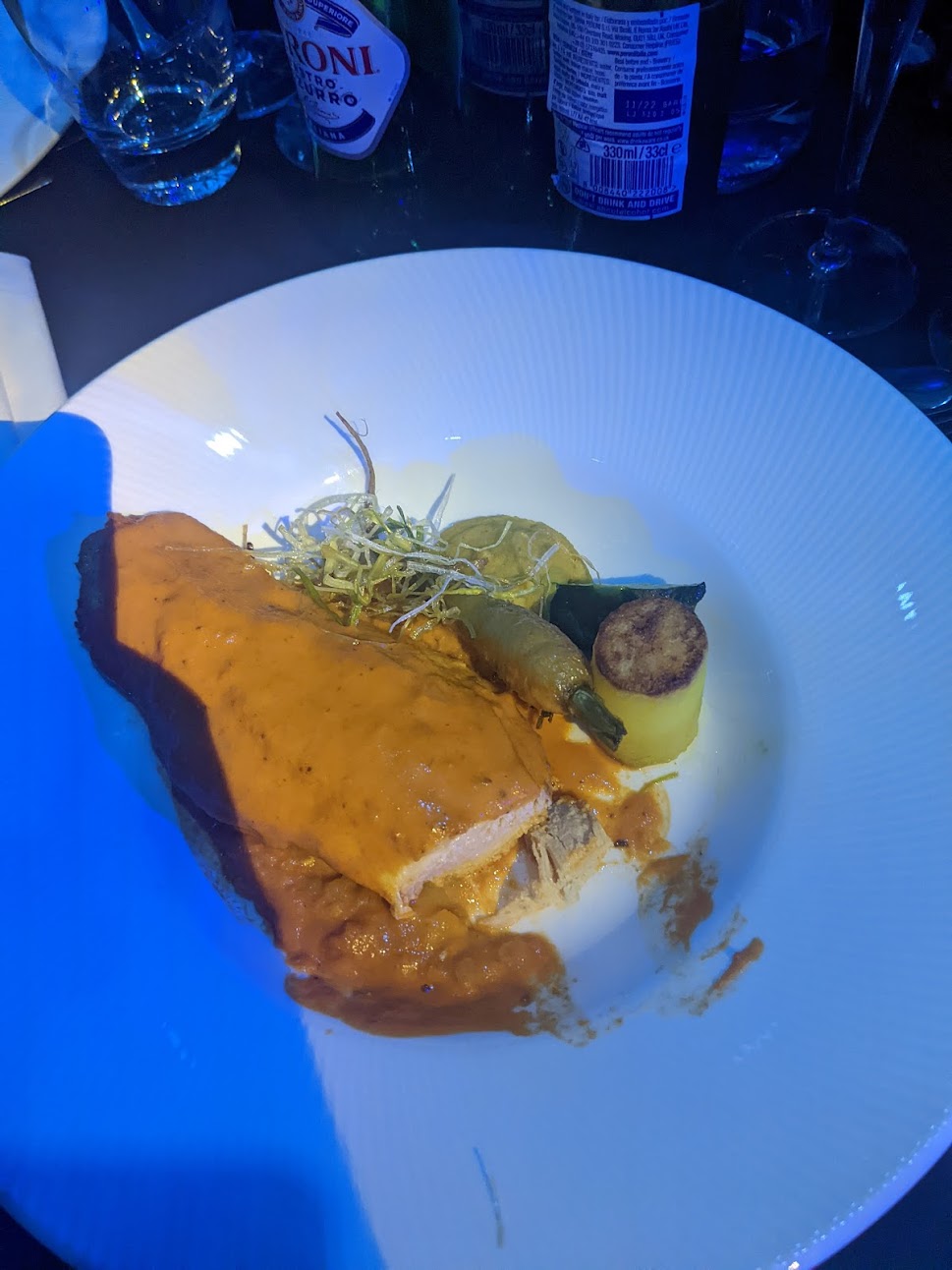 A plate of food for guests at the Brit Awards 2022.