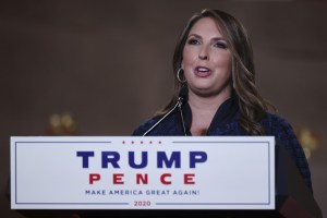 Ronna Romney McDaniel speaks during the Republican National Convention at the Andrew W. Mellon Auditorium in Washington, D.C., U.S., on Aug, 24, 2020.