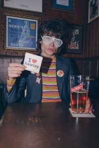 Jake Denton having a pint at the Hawley Arms in Camden Town