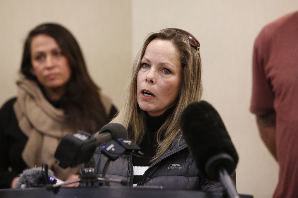 ​Tamara Lich speaking at a news conference in Ottawa earlier this month