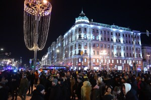 People took to the streets of Moscow on Thursday night to protest the invasion of Ukraine.