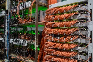 Racks of servers at a datacenter in Russia.