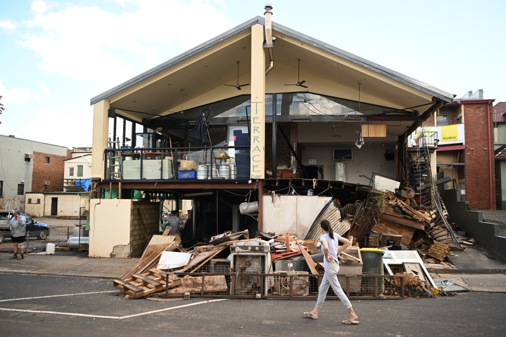 A flood-damaged house