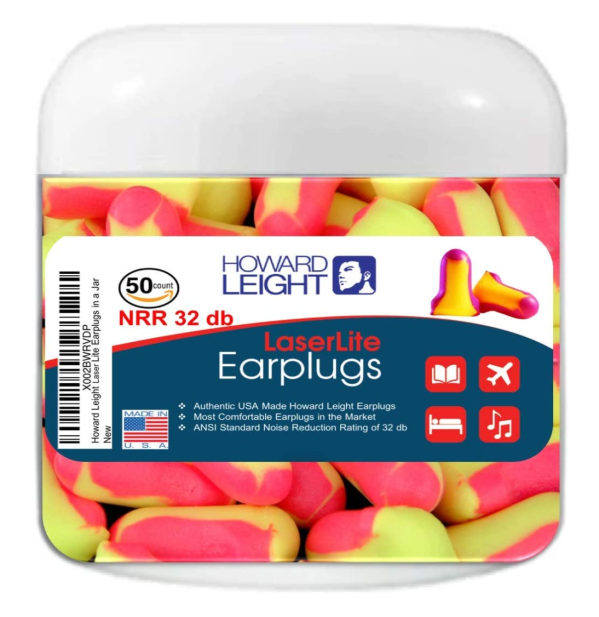 Laser Lite Foam Disposable Earplugs for Sleeping (50 Count)