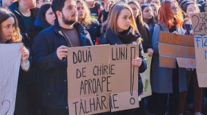 protest cluj studenti chirie, protest studenti cluj chirie invatamant online