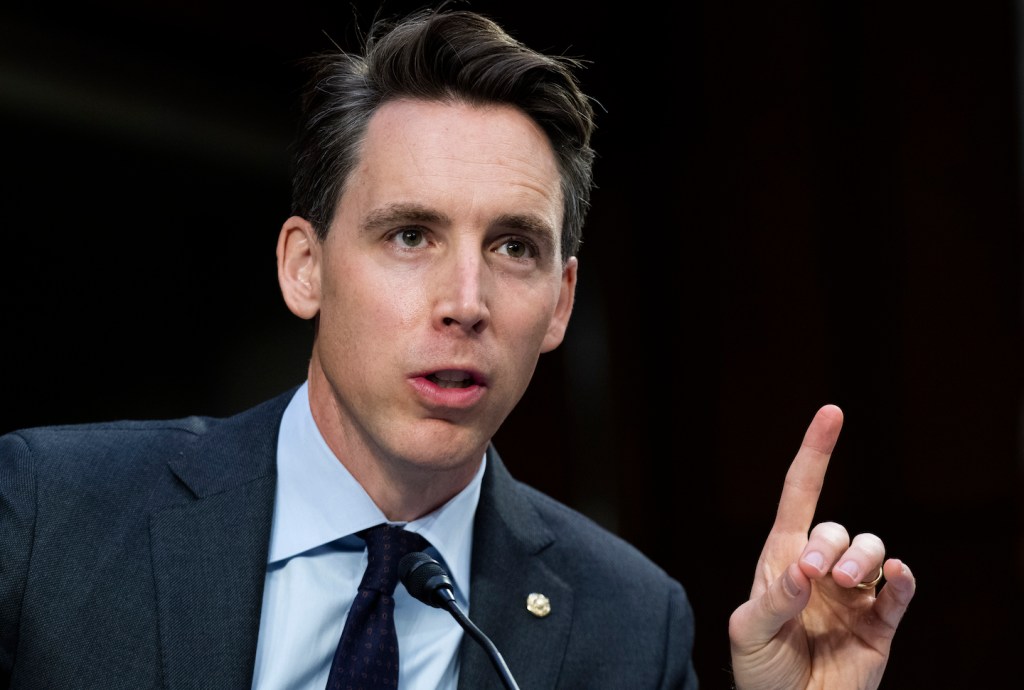 Sen. Josh Hawley (R-MO) speaks during a hearing to examine Texas's abortion law on Capitol Hill on September 29, 2021 in Washington, DC. (Tom Williams-Pool/Getty Images)