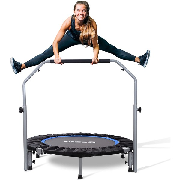 BCAN 40/48" Foldable Mini Trampoline, Fitness Rebounder with Adjustable Foam Handle