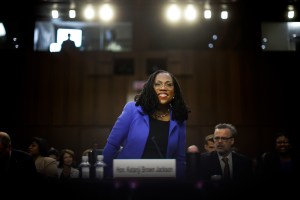 Supreme Court nominee Judge Ketanji Brown Jackson answers questions during her confirmation hearing before the Senate Judiciary Committee on March 23, 2022 in Washington, DC.