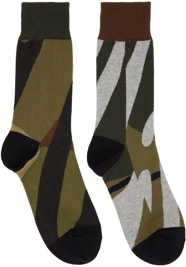 Green KAWS Edition Camo Sock