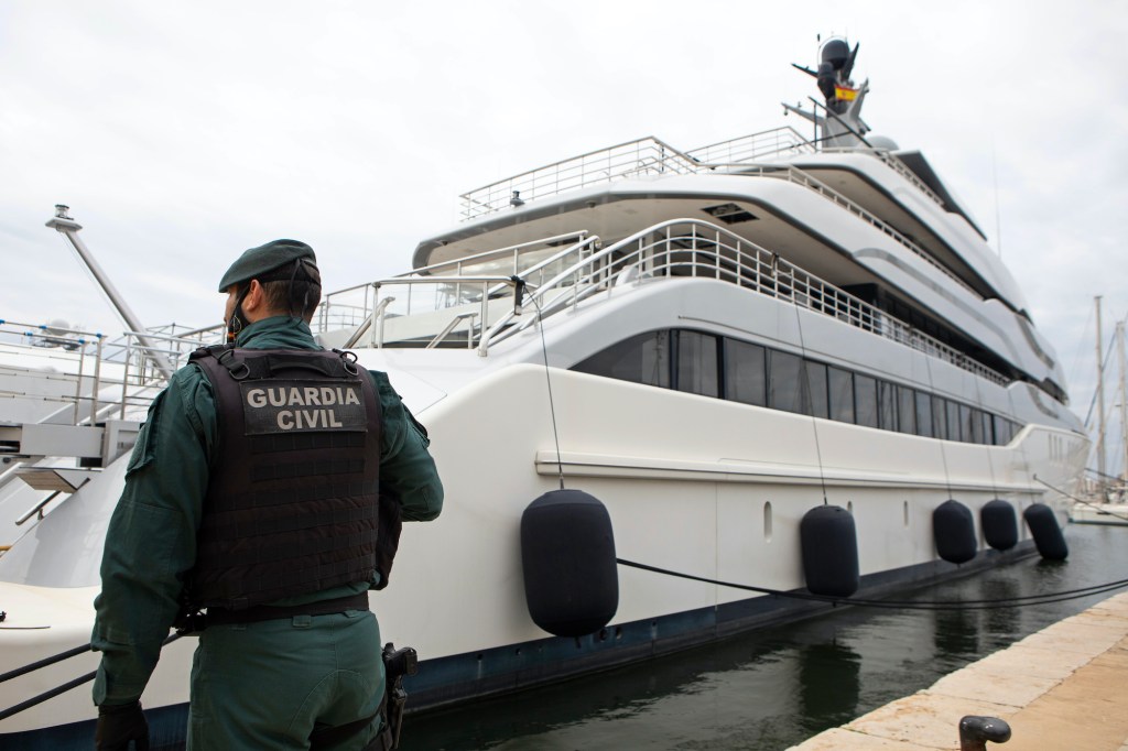 U.S. federal agents and Spain's Civil Guard seized the Tango, a yacht linked to Russian oligarch Viktor Vekselberg, in Palma de Mallorca, Spain, on Monday.