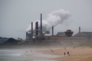 A power plant by the ocean