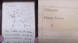 The books, which are filled with Darwin's observations, showed up last month in a hot pink gift bag with a note signed “X.”